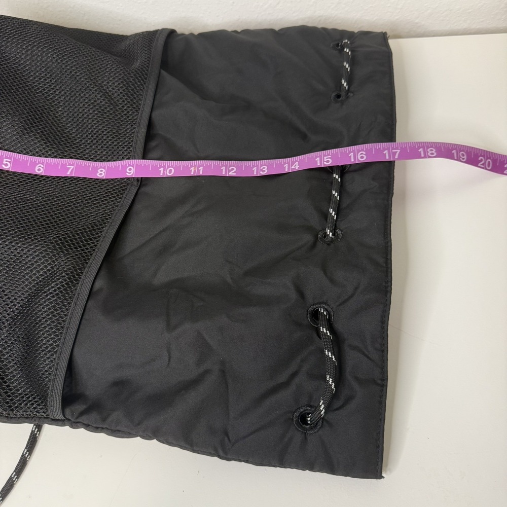 Victoria Secret PINK Draw String Mesh Pocket BAG Backpack BLACK GYM SCHOOL - Picture 7 of 10
